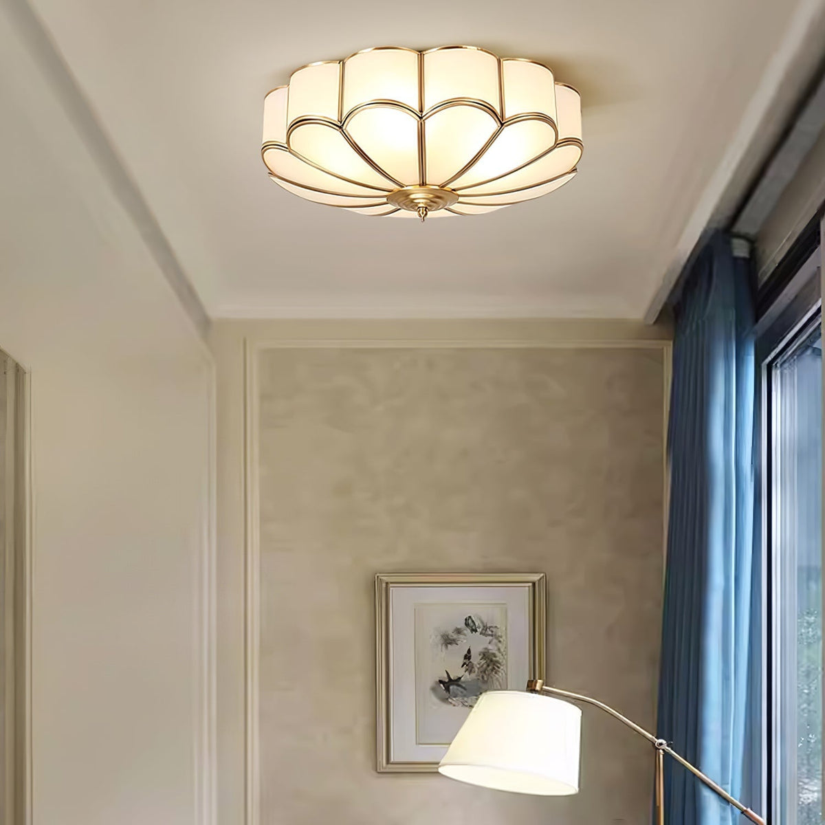 Lámpara de techo empotrada VKL-1005 — Embellecedor de vidrio en forma de flor
