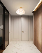 Lámpara de techo Modern Gevouwen Design Acryl Koper E27 LED Woonkamer