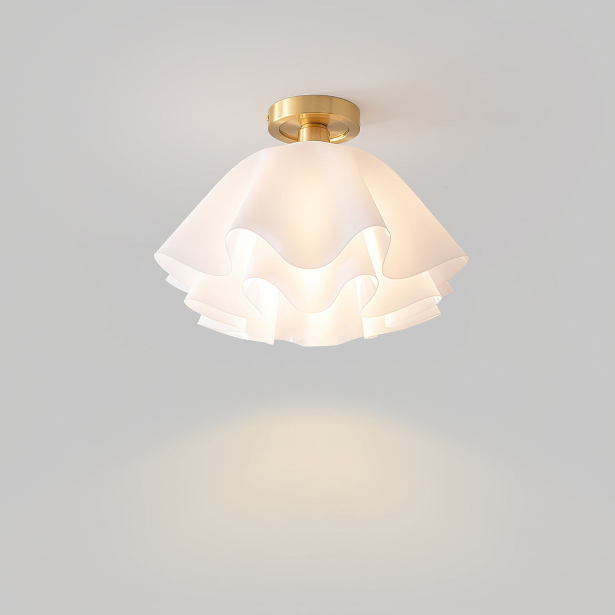Lámpara de techo Modern Gevouwen Design Acryl Koper E27 LED Woonkamer