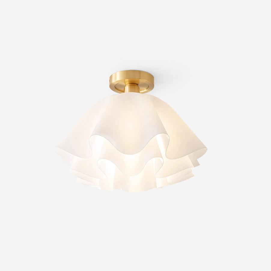 Lámpara de techo Modern Gevouwen Design Acryl Koper E27 LED Woonkamer