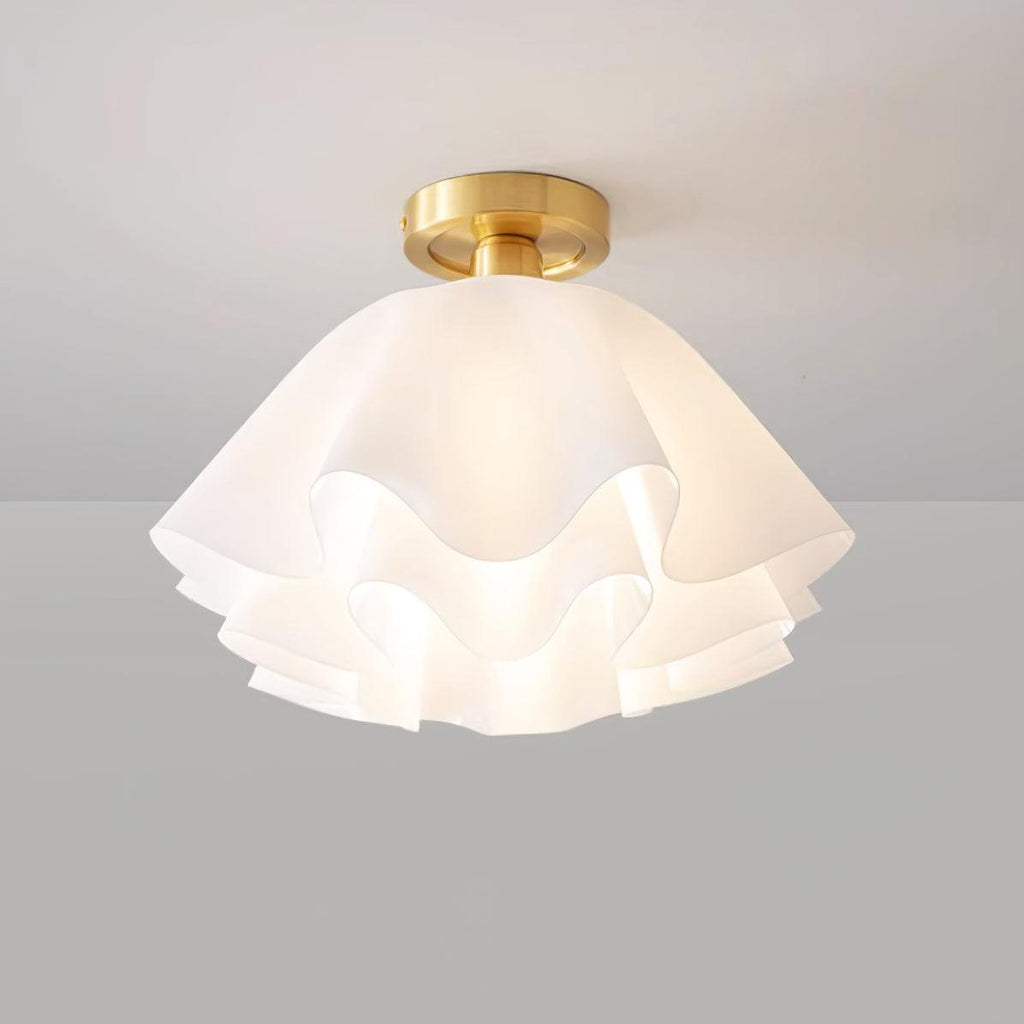 Lámpara de techo Modern Gevouwen Design Acryl Koper E27 LED Woonkamer