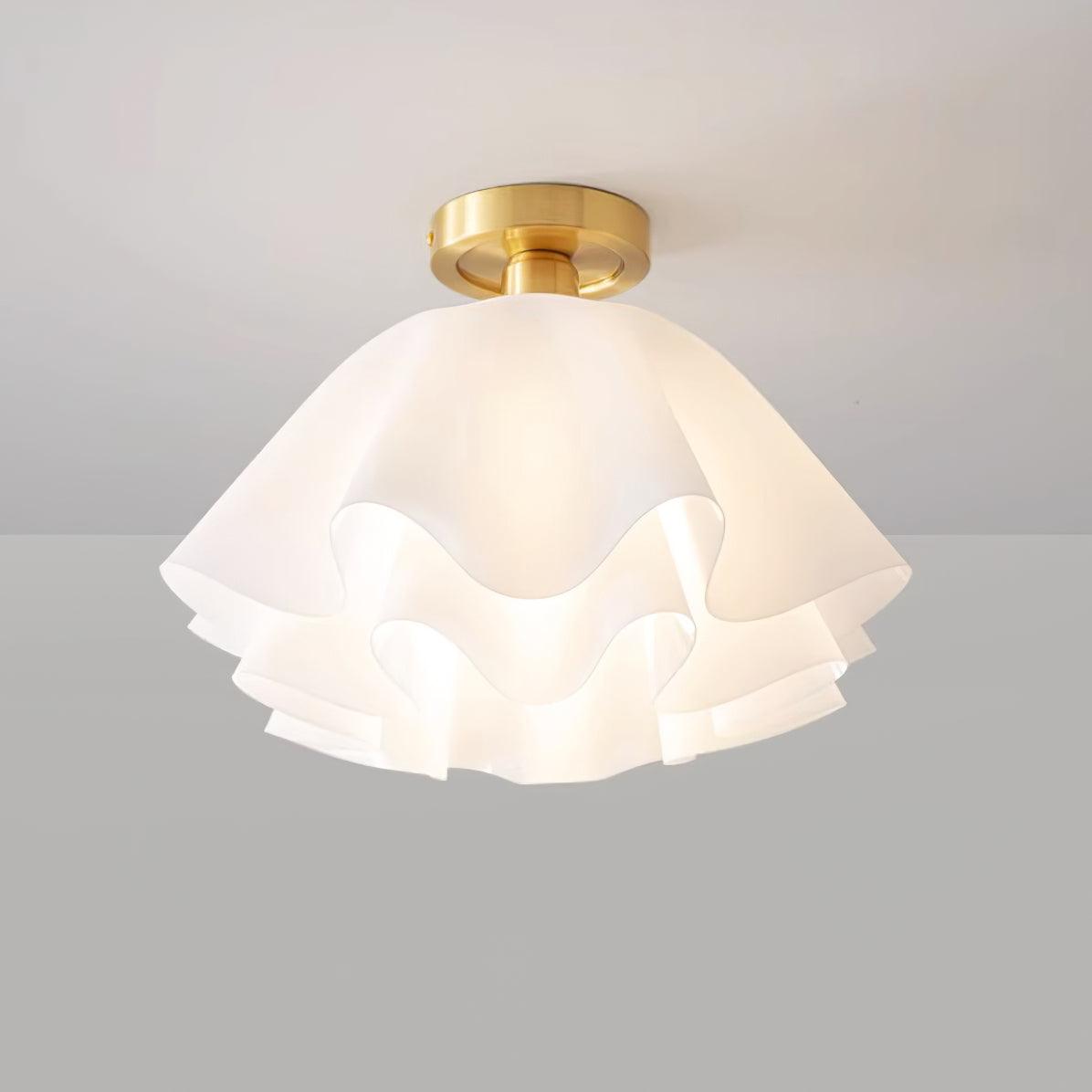 Lámpara de techo Modern Gevouwen Design Acryl Koper E27 LED Woonkamer
