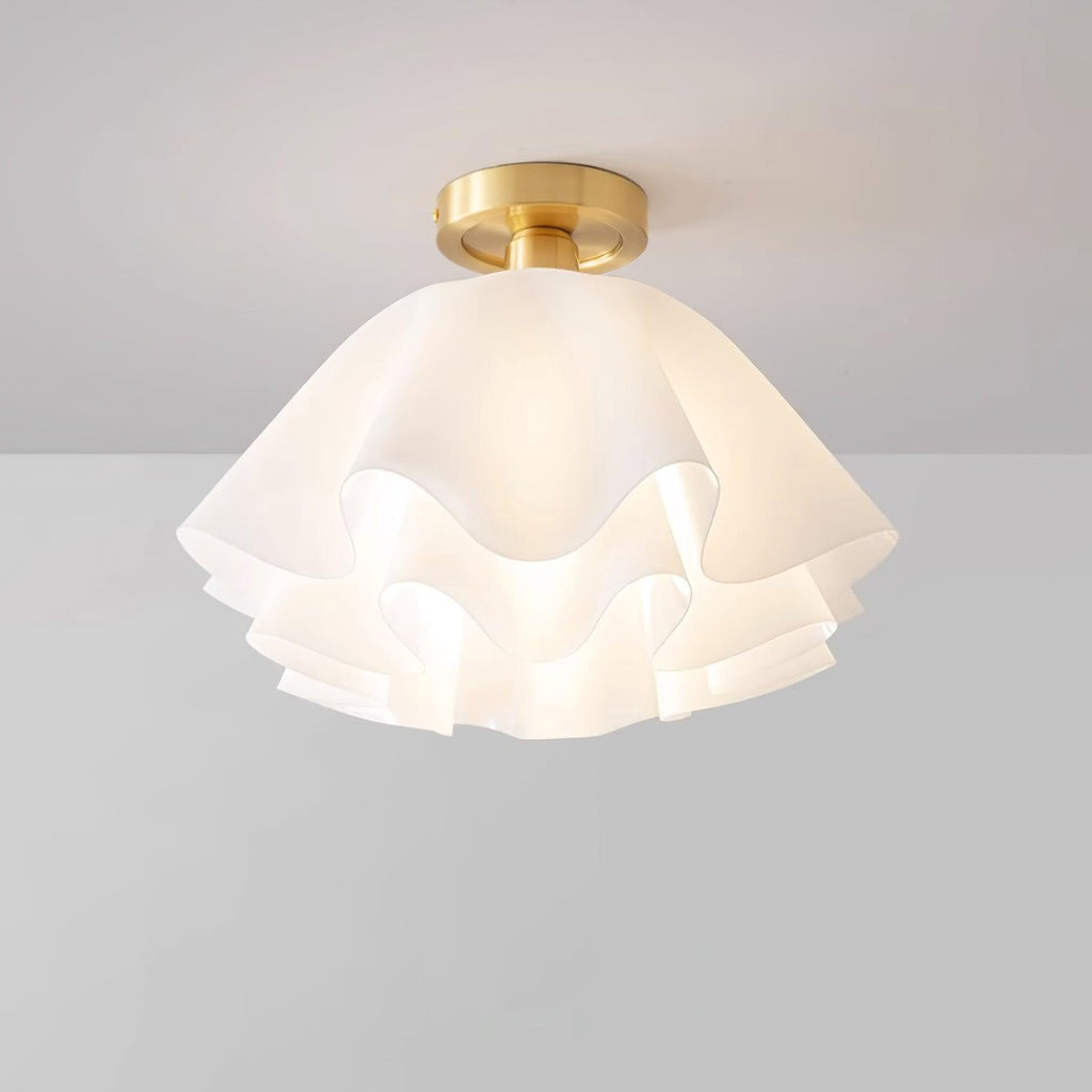 Lámpara de techo Modern Gevouwen Design Acryl Koper E27 LED Woonkamer