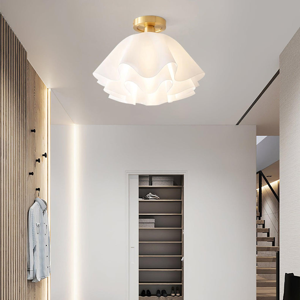 Lámpara de techo Modern Gevouwen Design Acryl Koper E27 LED Woonkamer