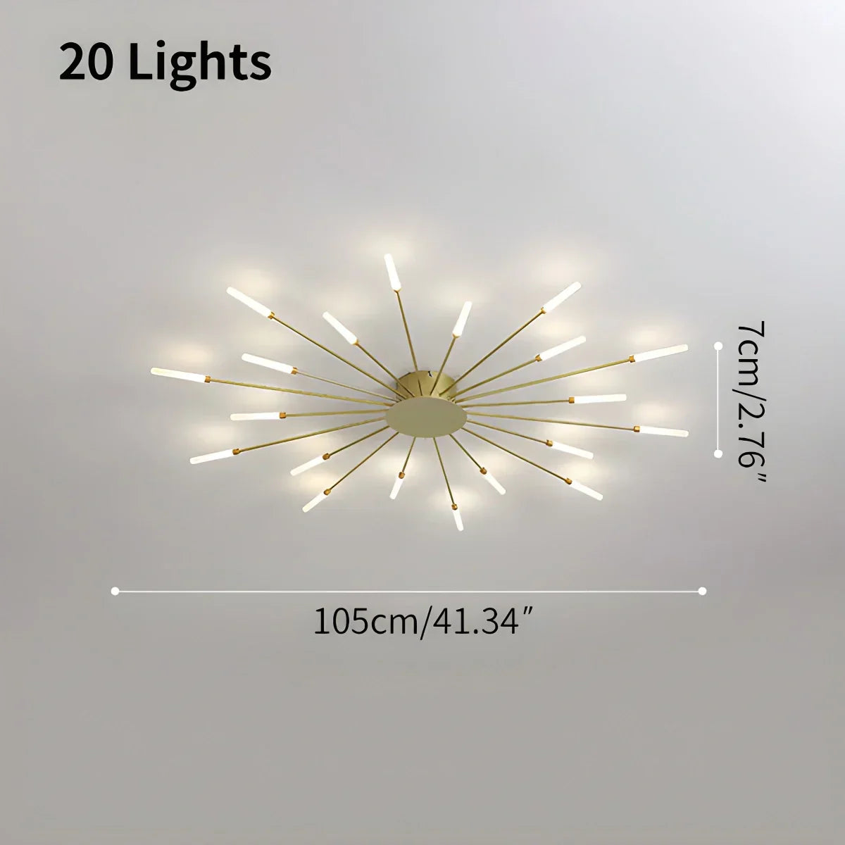 Lámpara de techo con forma de estrella de fuegos artificiales