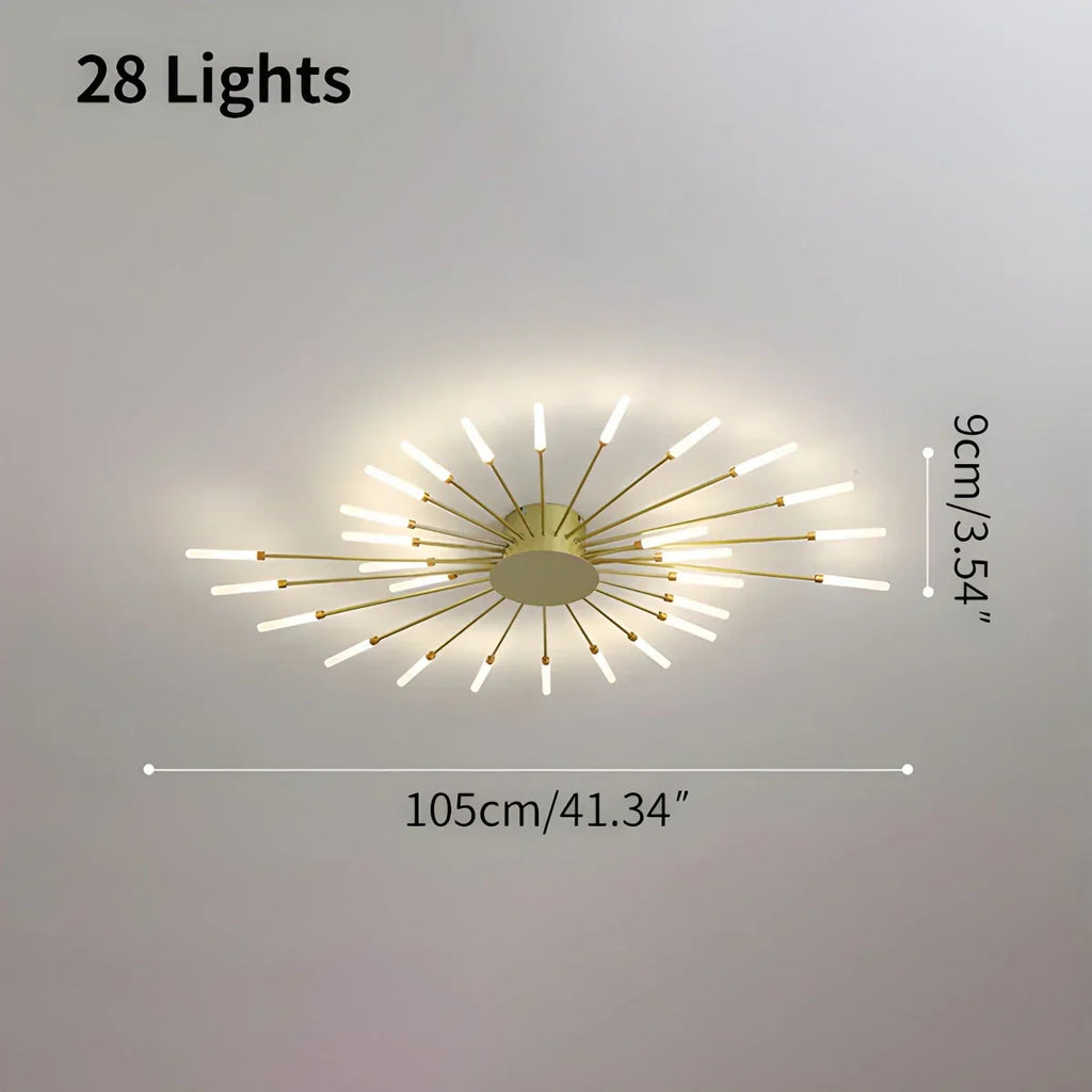 Lámpara de techo con forma de estrella de fuegos artificiales