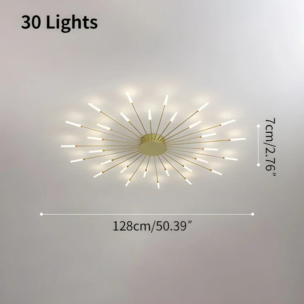Lámpara de techo con forma de estrella de fuegos artificiales