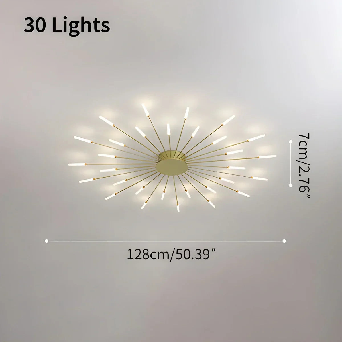 Lámpara de techo con forma de estrella de fuegos artificiales