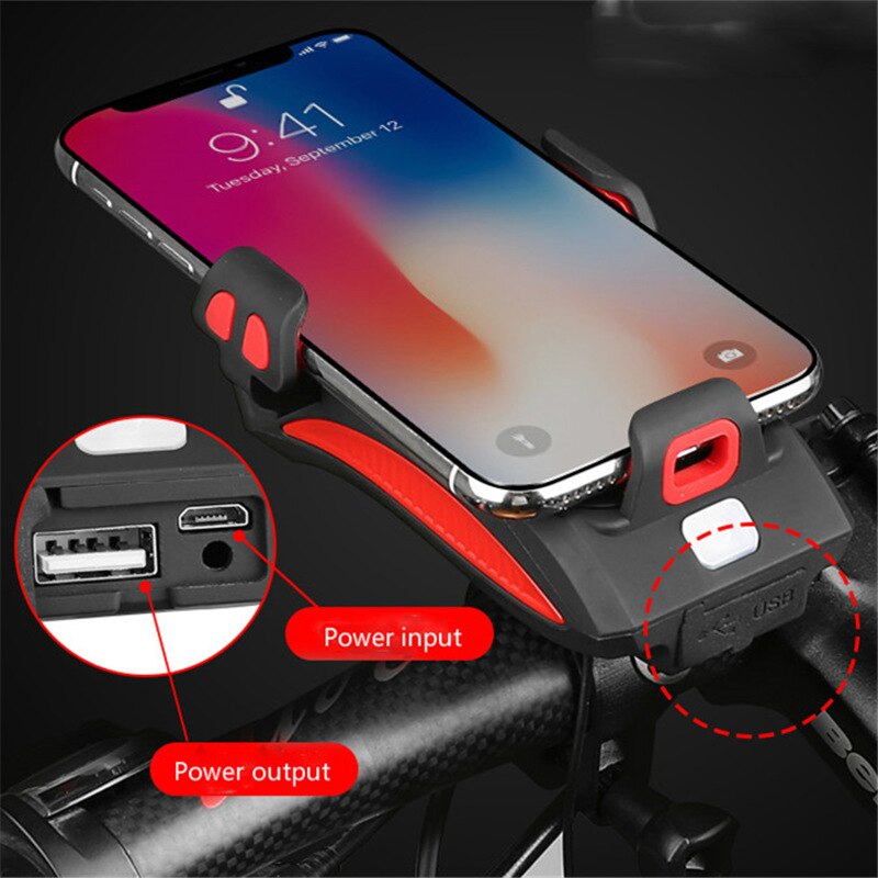 FahrRadPro | Accesorios multifuncionales para bicicleta: soporte, batería externa, luces LED y bocina.