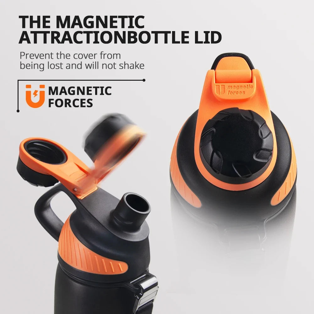 Botella de agua isotérmica de 1000 ml, termo de acero inoxidable con tapa magnética, ideal para viajes de verano de 2026
