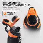 Botella de agua isotérmica de 1000 ml, termo de acero inoxidable con tapa magnética, ideal para viajes de verano de 2026