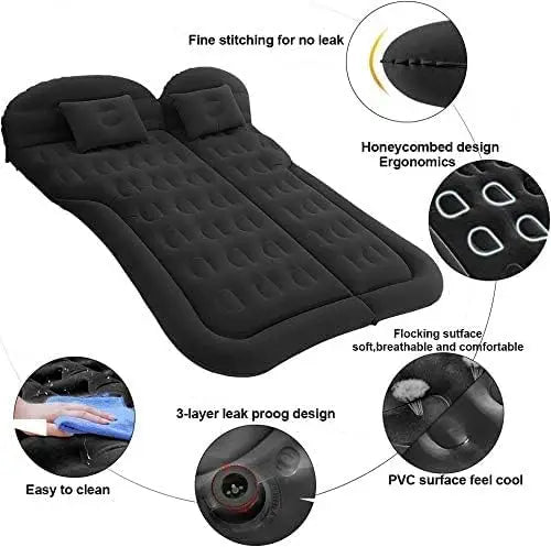 ComfortNest | Colchón inflable portátil para coche con diseño resistente | Cama plegable para viajes y uso al aire libre