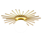 Lámpara de techo Sunburst | Lámpara de globo de metal dorado
