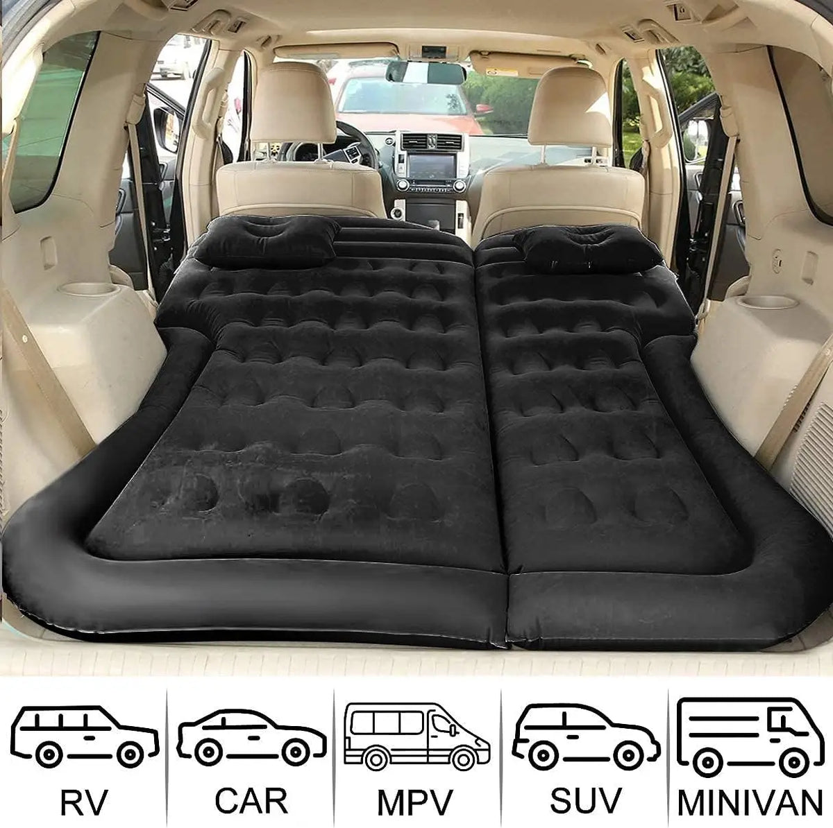 ComfortNest | Colchón inflable portátil para coche con diseño resistente | Cama plegable para viajes y uso al aire libre