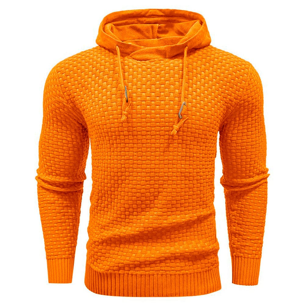Sudadera con capucha robusta para hombre con textura de gofre: cálida, duradera y cómoda.