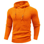 Sudadera con capucha robusta para hombre con textura de gofre: cálida, duradera y cómoda.