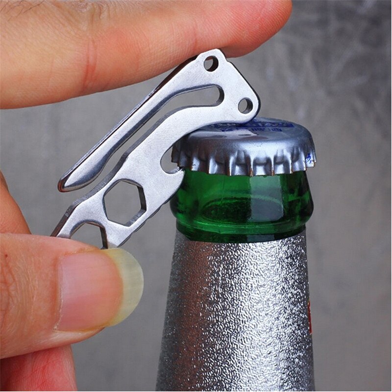 Llave de bolsillo multifuncional para exteriores con llavero
