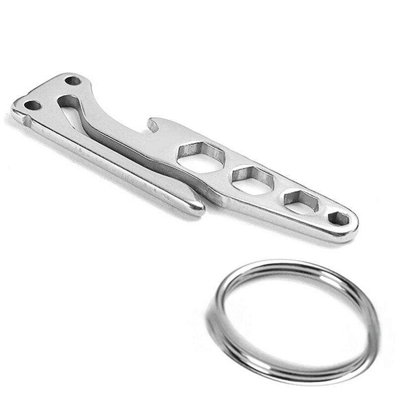 Llave de bolsillo multifuncional para exteriores con llavero