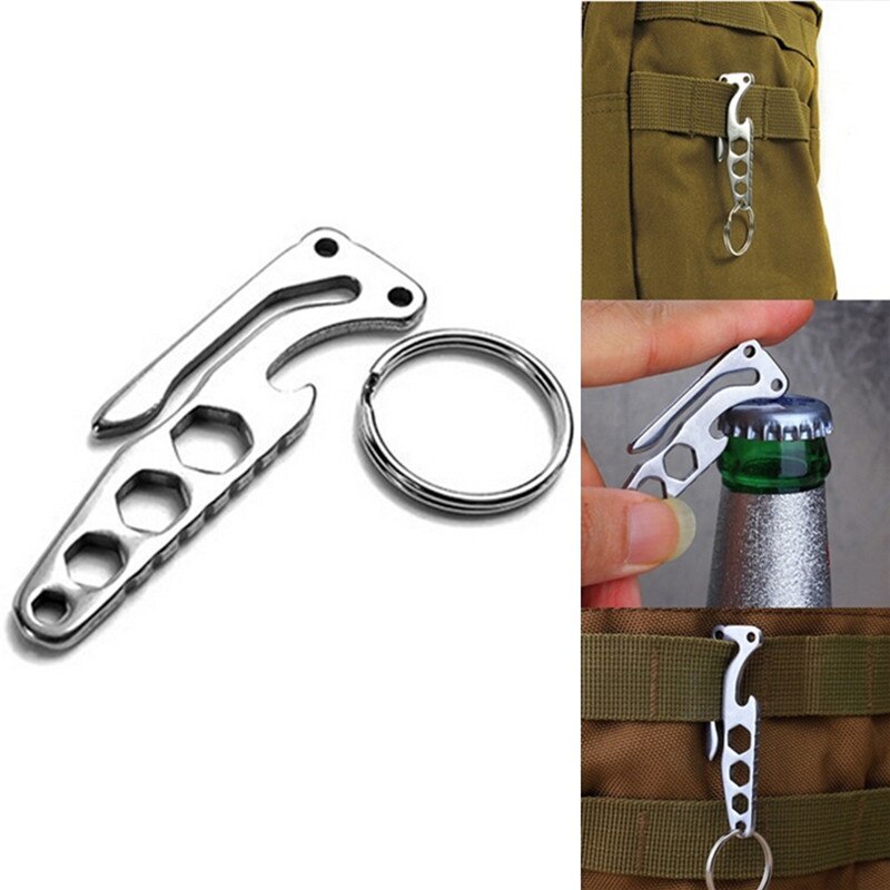 Llave de bolsillo multifuncional para exteriores con llavero