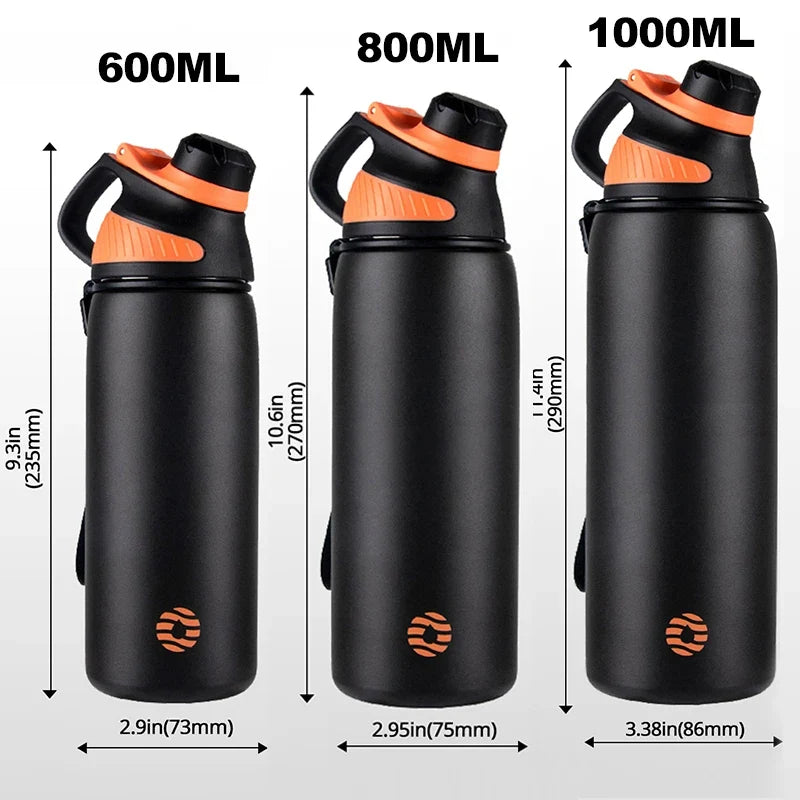 Botella de agua isotérmica de 1000 ml, termo de acero inoxidable con tapa magnética, ideal para viajes de verano de 2026