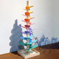 Torre de sonido arcoíris de madera, juego sensorial educativo