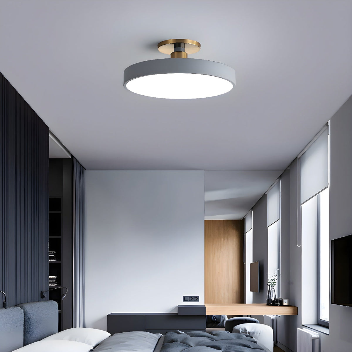 Lámpara de techo LED redonda moderna empotrable de 1 luz