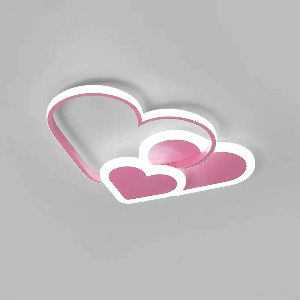 Lámpara de techo con forma de corazón | Diseño de corazones LED rosas