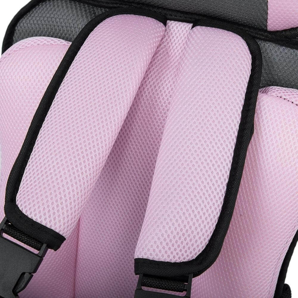 Silla de coche portátil con arnés de cinco puntos, transpirable y regulable