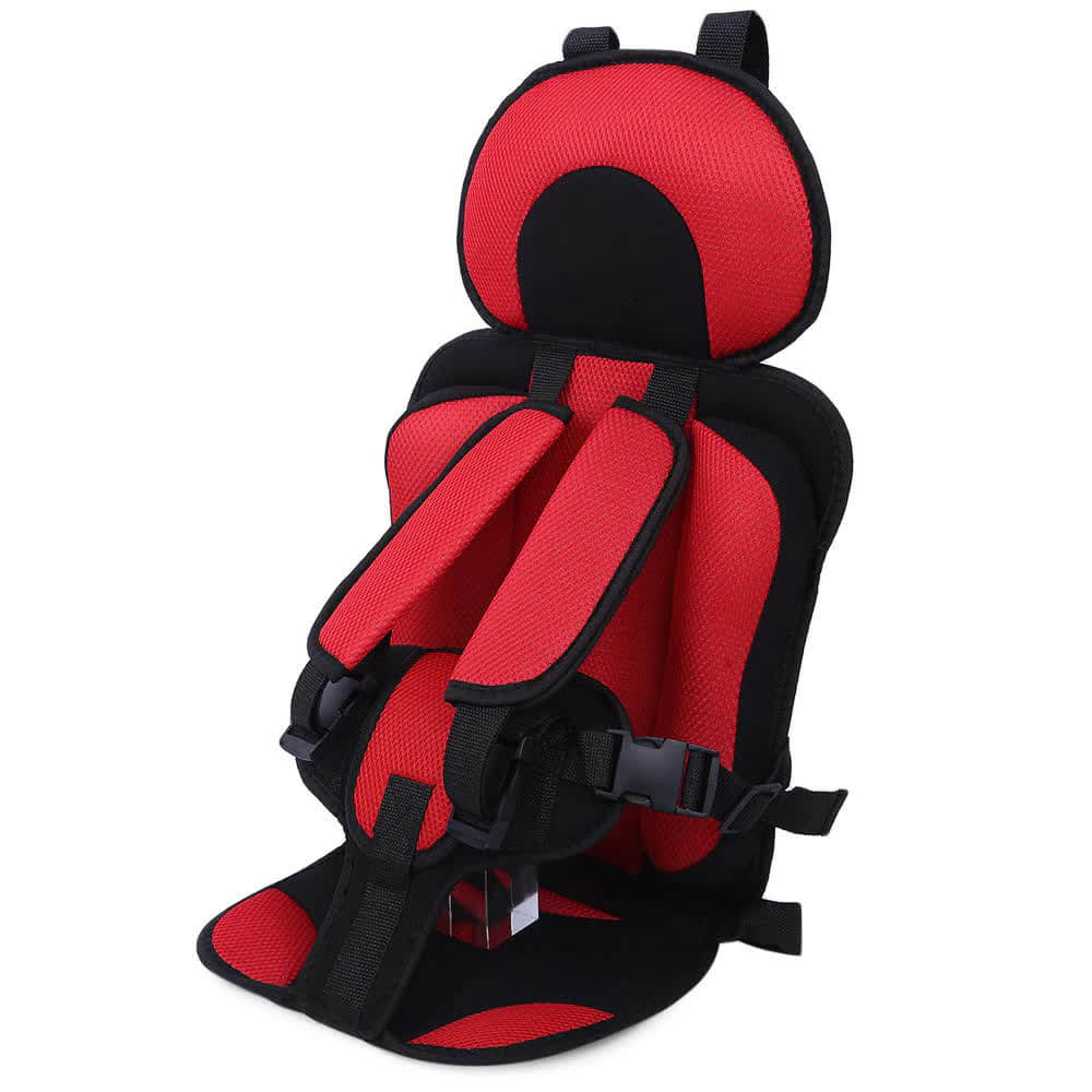 Silla de coche portátil con arnés de cinco puntos, transpirable y regulable