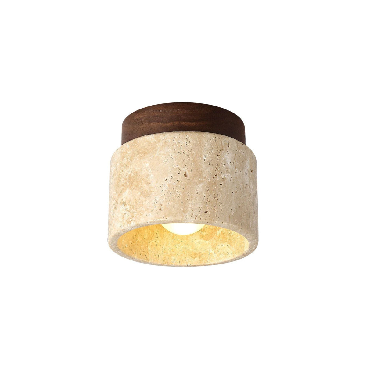 Lámpara de techo Cilestic Travertin Hout E27/E26 Beige Hal Slaapkamer Woonkamer Scandinavisch Diseño moderno Natuurlijke Plafondverlichting