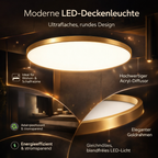 Lámpara de techo redonda de diseño plano LED Acrílico Negro Blanco Oro Plata Iluminación de techo moderna Ahorro de energía Sala de estar Dormitorio