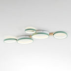 Lámpara de techo LED moderna | Diseño de triple anillo de metal gris
