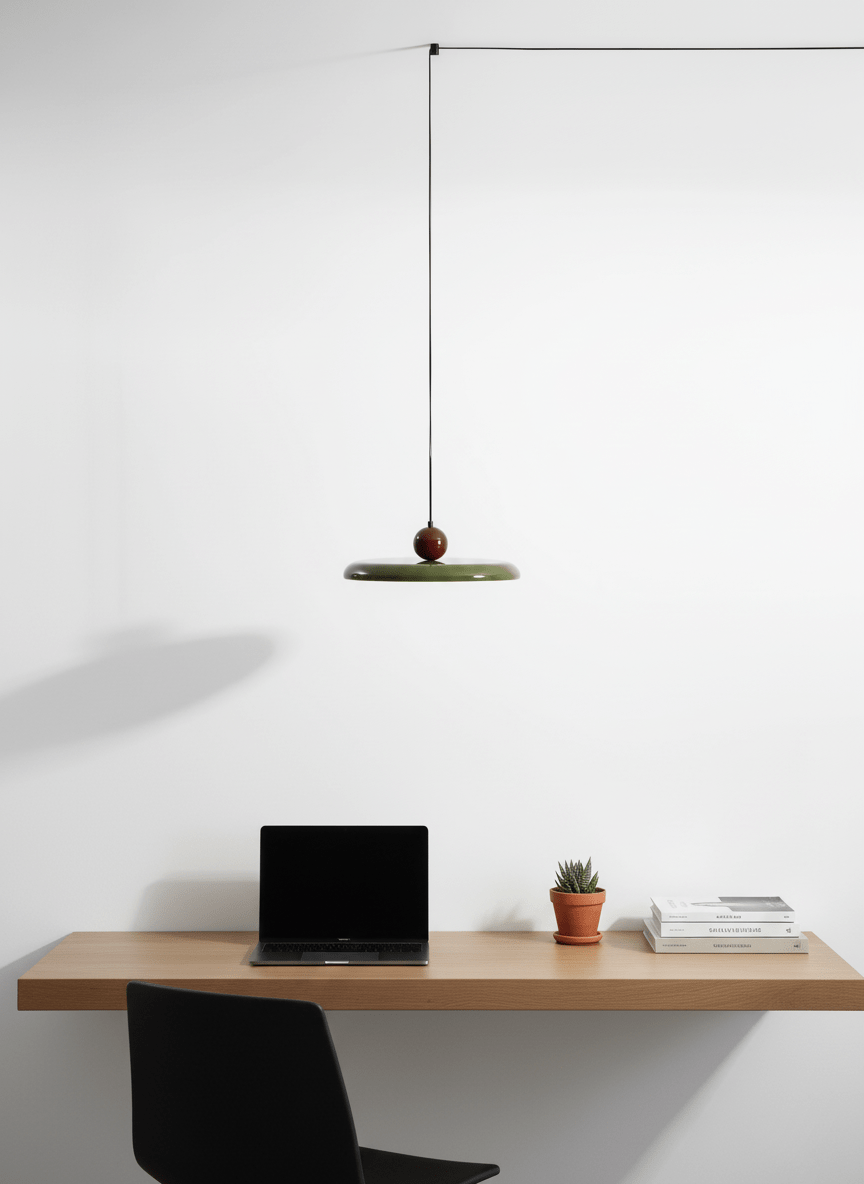 Lámpara de techo colgante redonda con diseño de disco radiante, regulable, 3 colores, cable de 450 cm, estilo escandinavo para interiores, rojo,