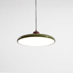 Lámpara de techo colgante redonda con diseño de disco radiante, regulable, 3 colores, cable de 450 cm, estilo escandinavo para interiores, rojo,