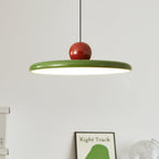 Lámpara de techo colgante redonda con diseño de disco radiante, regulable, 3 colores, cable de 450 cm, estilo escandinavo para interiores, rojo,