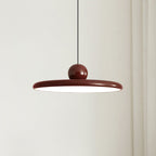 Lámpara de techo colgante redonda con diseño de disco radiante, regulable, 3 colores, cable de 450 cm, estilo escandinavo para interiores, rojo,