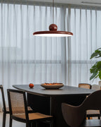 Lámpara de techo colgante redonda con diseño de disco radiante, regulable, 3 colores, cable de 450 cm, estilo escandinavo para interiores, rojo,