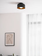 Lámpara de techo redonda con interior Houtnerf Glazen Bol ∅22 cm para Hal Keuken Slaapkamer Wandmontage G9 Accesorio