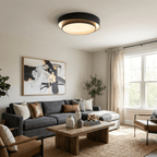 Lámpara de techo cilíndrica de hierro y acrílico, blanca, gris y negra, para sala de estar o dormitorio, LED, 3000K, 4000K, 6000K, Ø40, Ø50, Ø60 cm,