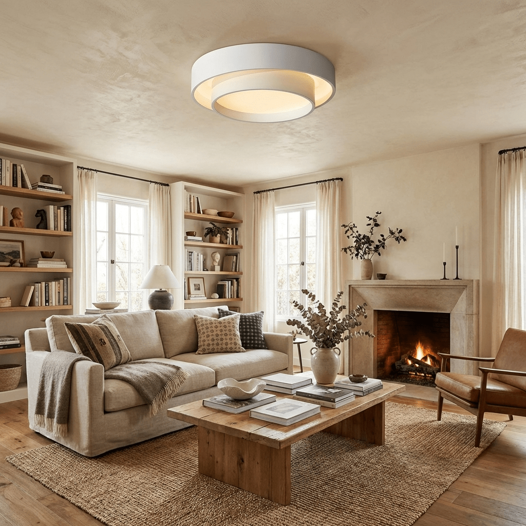 Lámpara de techo cilíndrica de hierro y acrílico, blanca, gris y negra, para sala de estar o dormitorio, LED, 3000K, 4000K, 6000K, Ø40, Ø50, Ø60 cm,