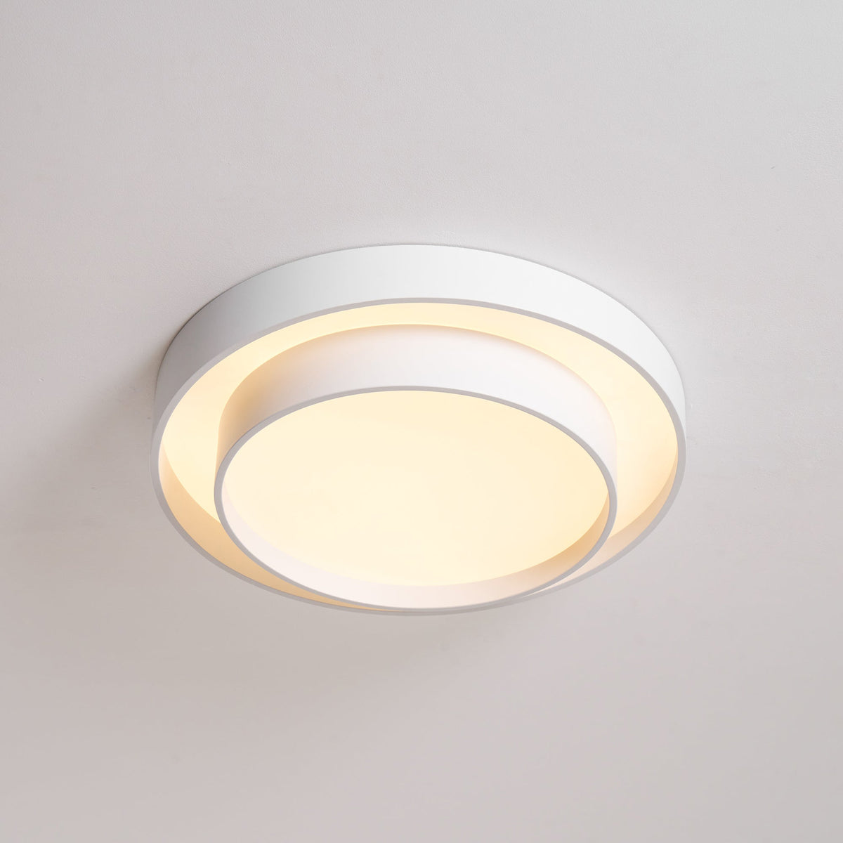 Lámpara de techo cilíndrica de hierro y acrílico, blanca, gris y negra, para sala de estar o dormitorio, LED, 3000K, 4000K, 6000K, Ø40, Ø50, Ø60 cm,