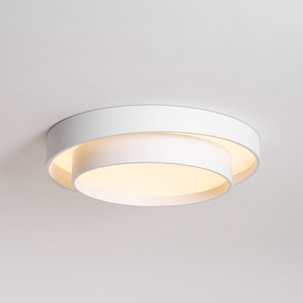 Lámpara de techo cilíndrica de hierro y acrílico, blanca, gris y negra, para sala de estar o dormitorio, LED, 3000K, 4000K, 6000K, Ø40, Ø50, Ø60 cm,