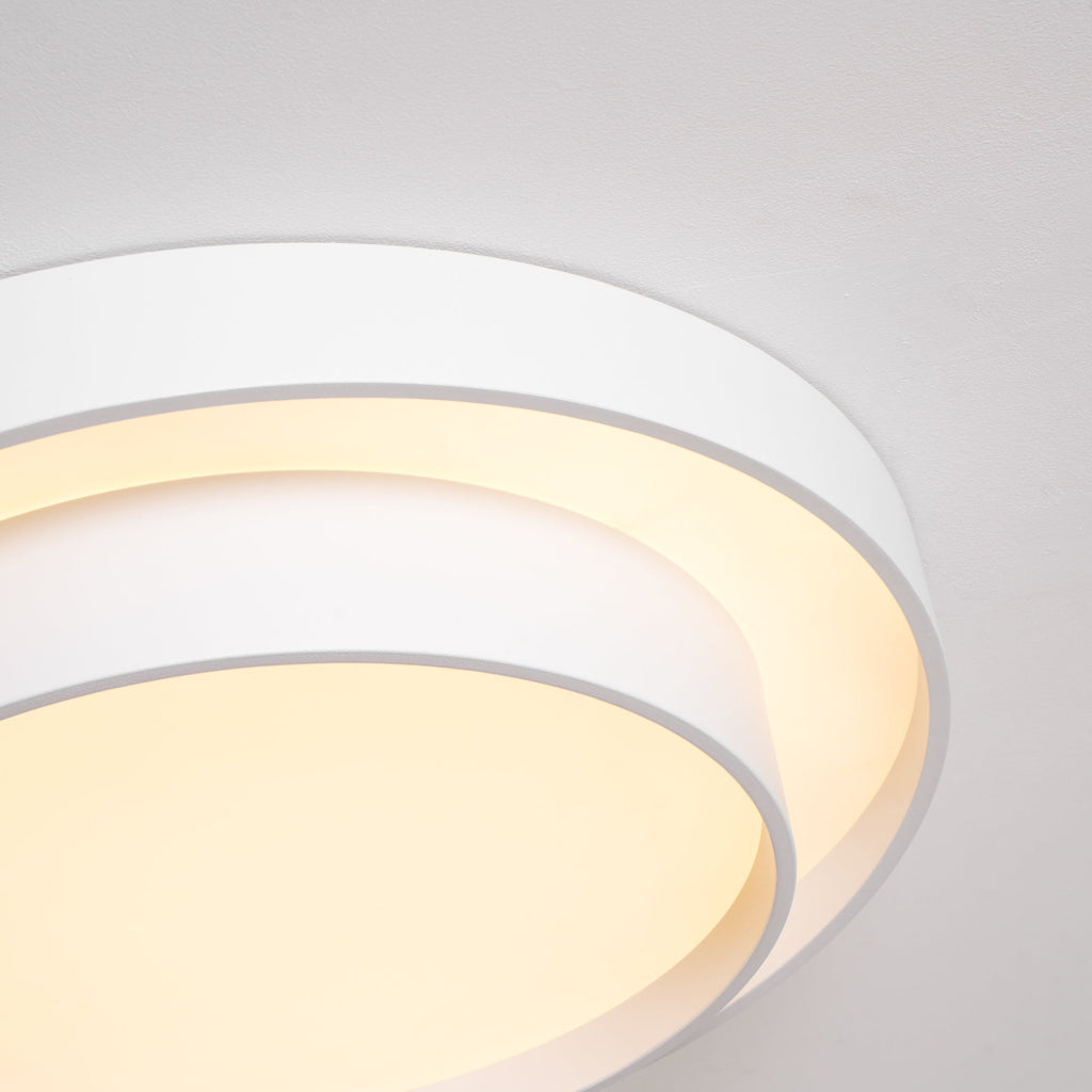 Lámpara de techo cilíndrica de hierro y acrílico, blanca, gris y negra, para sala de estar o dormitorio, LED, 3000K, 4000K, 6000K, Ø40, Ø50, Ø60 cm,