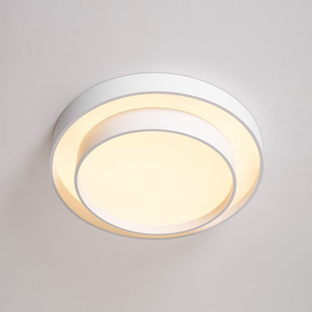 Lámpara de techo cilíndrica de hierro y acrílico, blanca, gris y negra, para sala de estar o dormitorio, LED, 3000K, 4000K, 6000K, Ø40, Ø50, Ø60 cm,