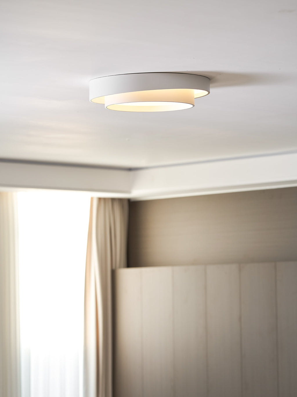 Lámpara de techo cilíndrica de hierro y acrílico, blanca, gris y negra, para sala de estar o dormitorio, LED, 3000K, 4000K, 6000K, Ø40, Ø50, Ø60 cm,