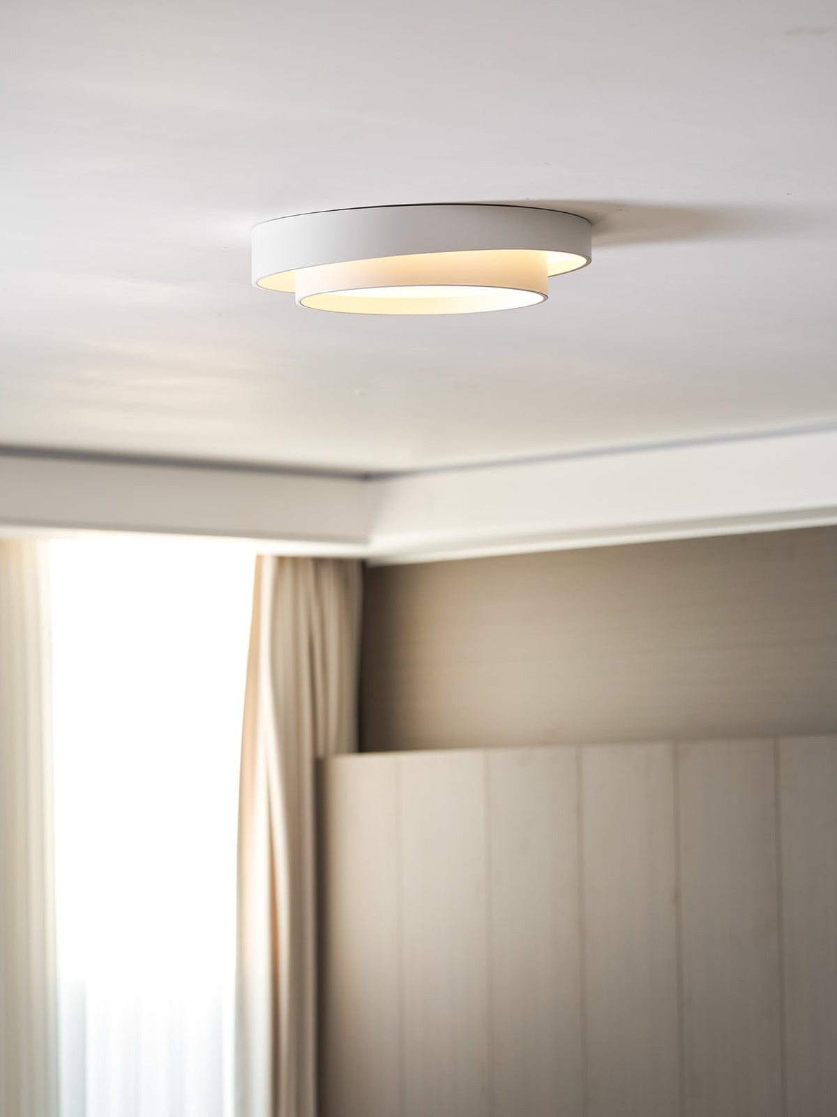 Lámpara de techo cilíndrica de hierro y acrílico, blanca, gris y negra, para sala de estar o dormitorio, LED, 3000K, 4000K, 6000K, Ø40, Ø50, Ø60 cm,
