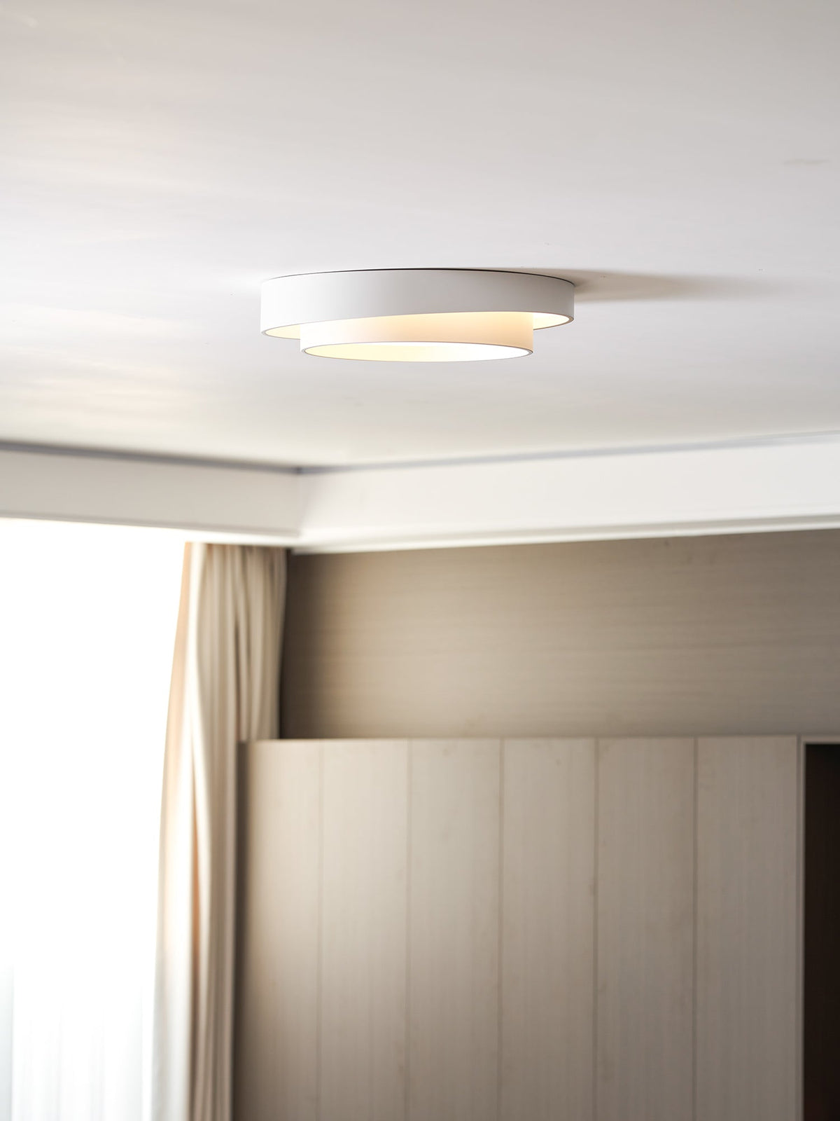 Lámpara de techo cilíndrica de hierro y acrílico, blanca, gris y negra, para sala de estar o dormitorio, LED, 3000K, 4000K, 6000K, Ø40, Ø50, Ø60 cm,
