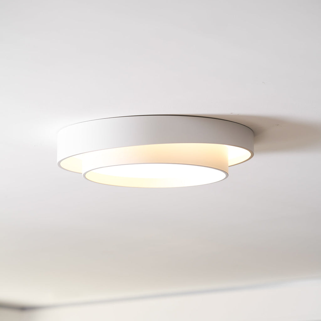 Lámpara de techo cilíndrica de hierro y acrílico, blanca, gris y negra, para sala de estar o dormitorio, LED, 3000K, 4000K, 6000K, Ø40, Ø50, Ø60 cm,