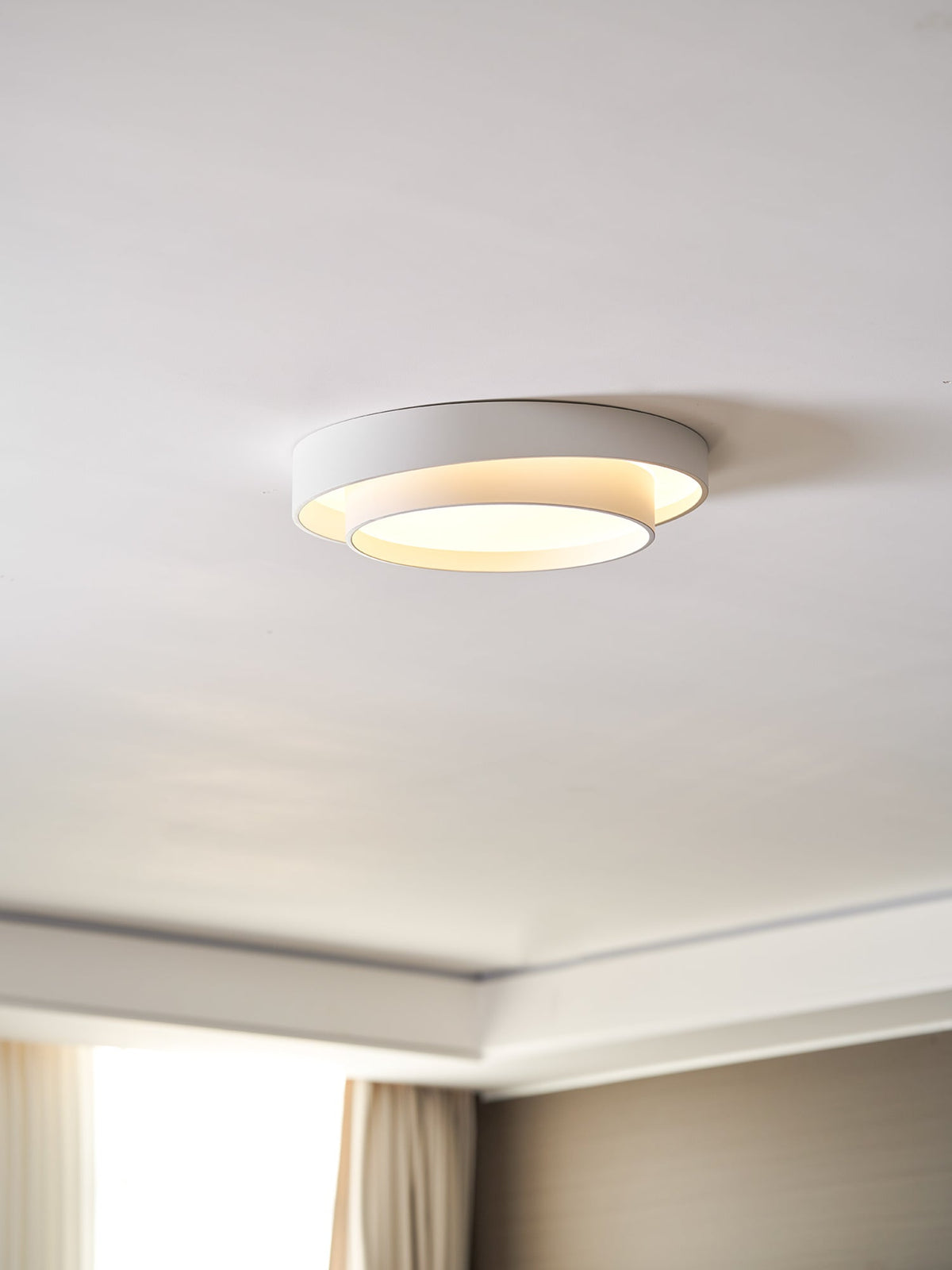 Lámpara de techo cilíndrica de hierro y acrílico, blanca, gris y negra, para sala de estar o dormitorio, LED, 3000K, 4000K, 6000K, Ø40, Ø50, Ø60 cm,
