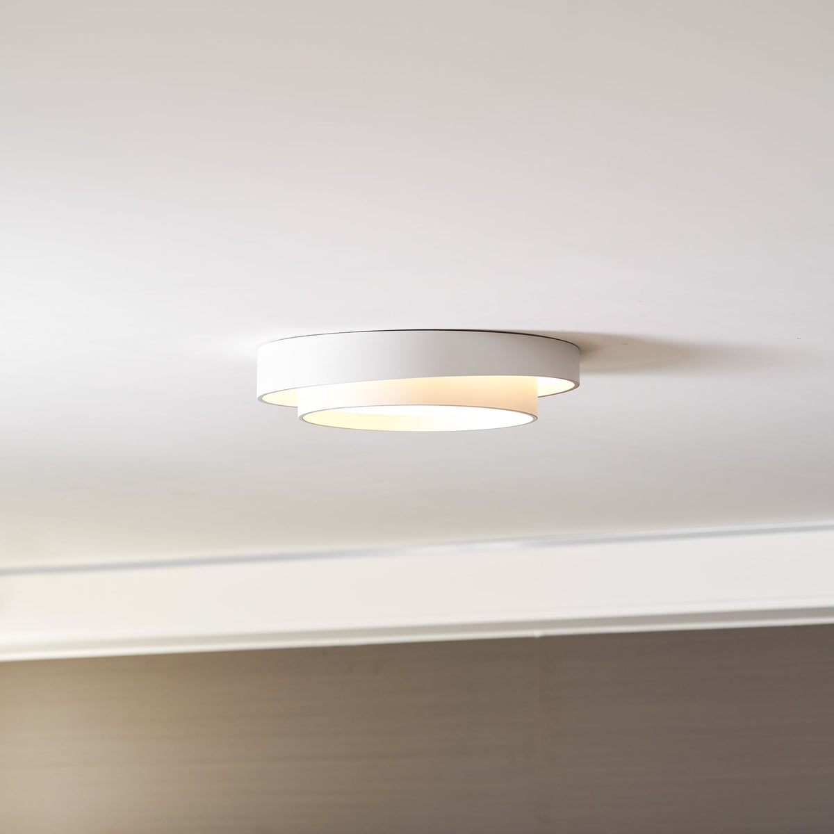Lámpara de techo cilíndrica de hierro y acrílico, blanca, gris y negra, para sala de estar o dormitorio, LED, 3000K, 4000K, 6000K, Ø40, Ø50, Ø60 cm,